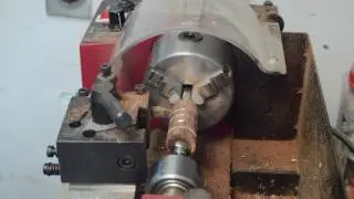 Copper Skull Twist Pen on a Metal Lathe