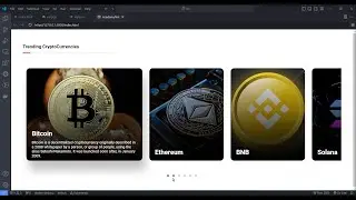 Designing Trending CryptoCurrencies Card Slider | HTML CSS JS Tutorial