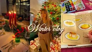 Des jours en hiver : dîners de Noël, balades et aquarelle