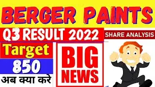 Berger Paints Share Q3 Result│Berger Paints Share Latest News | Berger Paints Share Price Target.