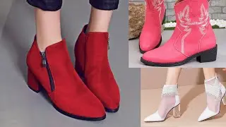 Fashion Trends - Latest Ladies  Ankle Heels Boots - Vid 5