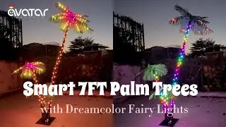 AvatarControls Smart 7FT Palm Trees With Fairy Lights