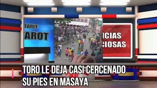 Toro deja en un hilo el pies de un hombre en Masaya