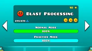 Geometry Dash Walkthrough - Level 17 (Blast Processing) [ALL COINS]