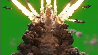 Cinematic Green Screen Missile Barrage: Multiple Rocket Launch VFX