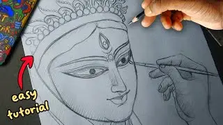 Durga maa Agomoni Drawing Tutorial Step by Step