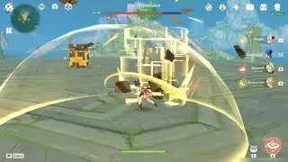 Genshin Impact (Geo Hypostasis boss fight)