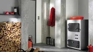 Установка твердотопливного котла   HeatLife