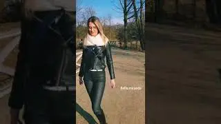 Girl in leather outfit