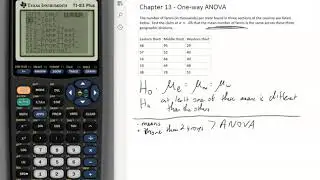 Chapter 13 (part 2) - ANOVA on the calculator