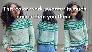 Cozy Chill & Charm Sweater Crochet Tutorial: Seamless Round Yoke & Two-Color Design