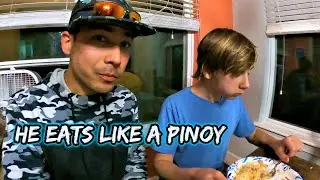 teaching my American Brother how to EAT LIKE A FILIPINO