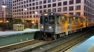 CTA Orange Line Train At Harold Washington Library