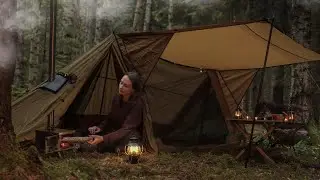 Solo camping | Hot stove | Pine thee | relaxing ASMR