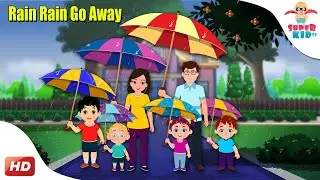 🌧️ Rain Rain Go Away | Catchy Nursery Rhyme with Lyrics 🎶 | Superkid TV 🌈