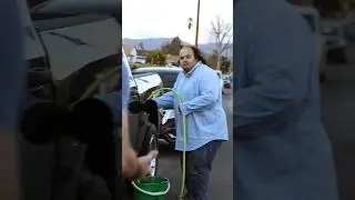 Crazy guy stole my gas, and got yelled at for parking too close… #shorts