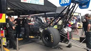 Top Fuel nitro dragster fire up and idle at Sydney Dragway 2021