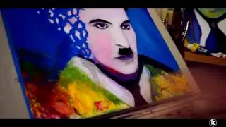 Homenaje Charles Chaplin (Speed paint) Oleo @Art.Kevinrs.K