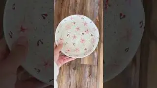 🍒🌸From clay to a finished ceramic plate #art #pottery #ceramic #shorts