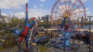 Marvel's Spider-Man 2 Explorando O Parque de diversões e todas as interações