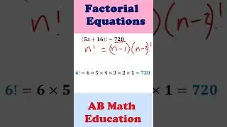 How to Solve equations with Fractorial! #mathhack #maths #satmath #mathequation #mathproblem