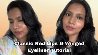Classic Winged Eyeliner & Red Lips Tutorial (Tamil)