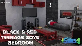 Red & Black Teenage Boys Bedroom