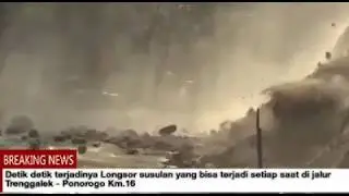 Detik TEBING LONGSOR Menimbun Jalan jalur Trenggalek - Ponorogo Seputar Proyek Bendungan Nglinggis