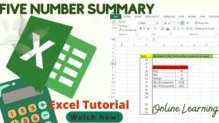 Five number summary in Excel || How to find five number summary || statistics series