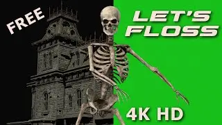 FREE skeleton floss/swish dance 4K HD HQ 1920x1080 Green Screen