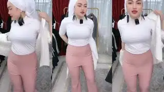 Hijab Style Aunt Try On Random White Blazer Women's Contemporary Hijab