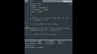 Dictionary in python,  adding new key:value pair in python dictionary 