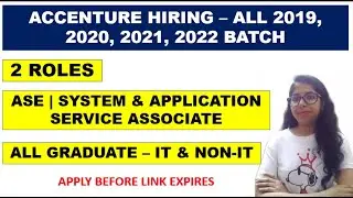 Accenture Hiring All Batch Pass out 2019, 2020, 2021, 2022 | Any Graduate, Any Branch | Fresher Jobs