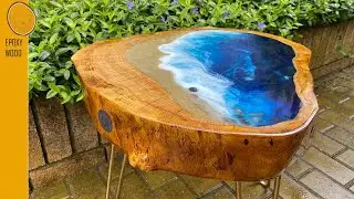 Seascape Oak and Epoxy Resin Coffee Table – Totally Unique! 🌊🌊