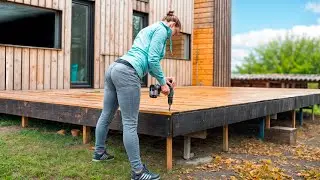 Amazing Wooden Deck Build in a Problematic Backyard Landscape
