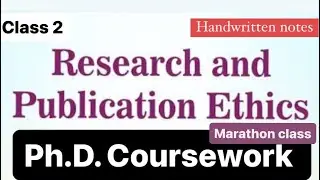 PhD Coursework exam | Research and publication ethics notes| Phd coursework exam|Research ethics