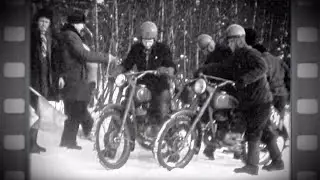 1964. На мотоциклах по снегу.