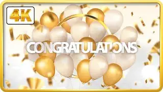 Congratulation message video in Gold and White HD