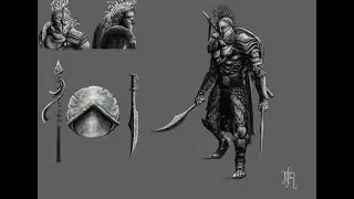 Concept Art Time-lapse: Ghost Rider of Sparta Part 3/4
