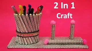 best out of waste newspaper craft || 2in1 pencil holder  || waste newspaper reuse ideas