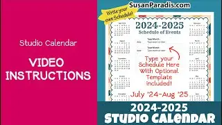 Studio Calendar Instructions Video