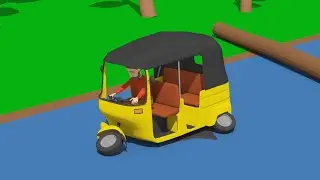 The Rickshaw Crash - Truck and Unsecured Wood Cargo | Yellow Tuk Tuk at the Mechanic's / Bazylland