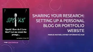 Sharing your research: setting up a personal blog or portfolio website