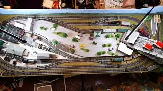 Model railway- Overhead view of "Proof of concept" 2' x 6' OO gauge model railway layout