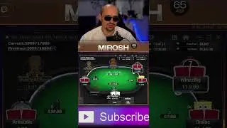 ключевая раздача в дипе) #shorts #mirosh #poker #shortvideo #highlights  #pokeronline #gg