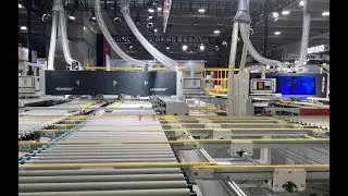 HUAHUA exhibition  6 sided drilling machine production line working video