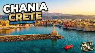 Chania Venetian Harbour Crete Greece Drone Video