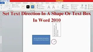 How To Set Text Direction In A Shape Or Text Box In Word 2010