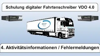 4.Schulung digitaler Fahrtenschreiber  VDO 4.0 / Aktivitätsinformationen / Fehlermeldungen