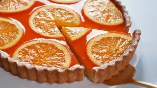 Orange tart made with whole grated oranges 🍊 A thumbs up taste 🤤/ Orange Almond cream / Orange Jelly